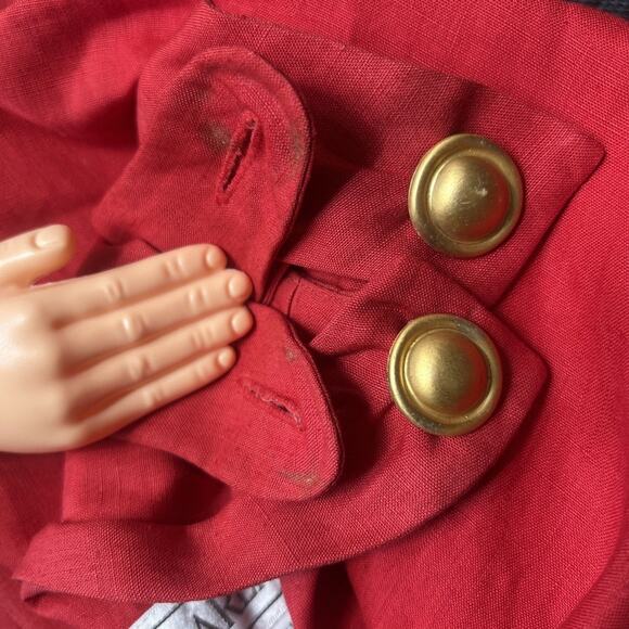 New Vintage 80/90s Carlisle 100% Linen Midi Dress Women Sz 6 Red "Trafalgar" - Picture 7 of 7